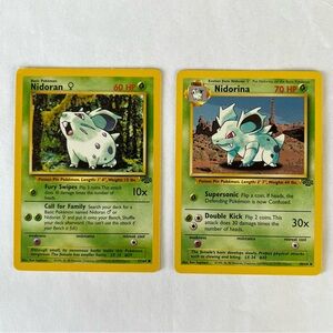 Vintage Pokemon Nidoran & Nidorina Playing Cards
